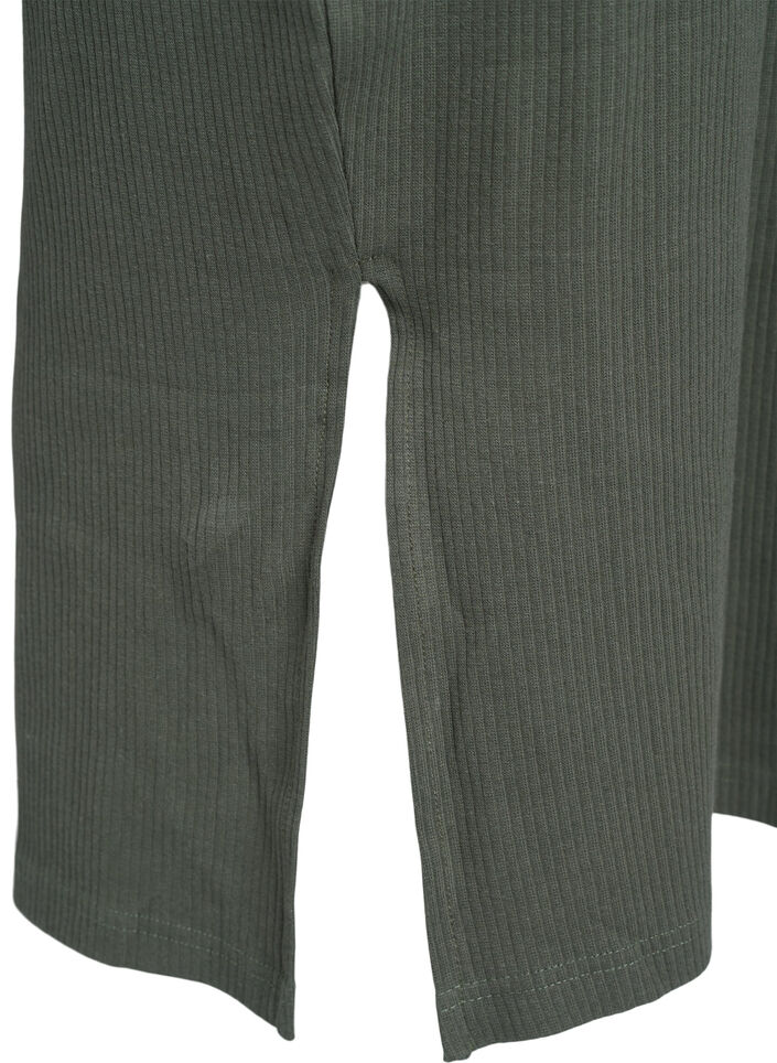 Dluga sukienka z krótkim rekawem wykonana z dzerseju, Zielony, Packshot image number 3