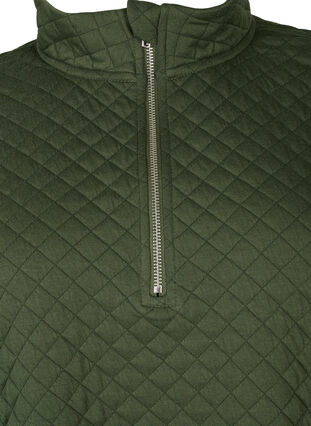 Pikowany sweter z zamkiem blyskawicznym, Thyme, Packshot image number 2