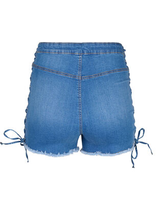 Szorty jeansowe ze sznurowaniem, Blue Denim, Packshot image number 1