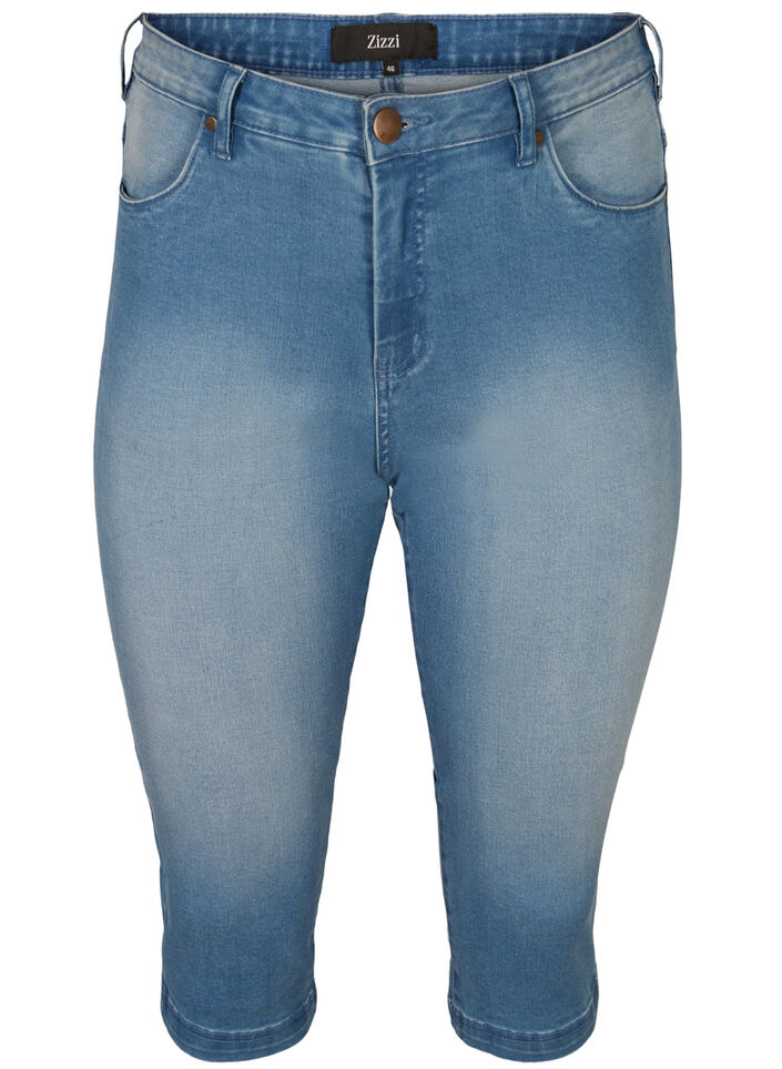 Amy capri jeans z wysokim stanem i bardzo dopasowanym krojem, Niebieskie, Packshot image number 0