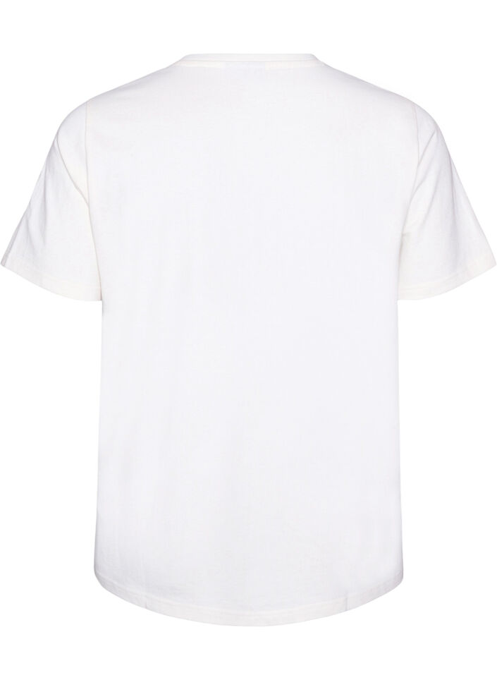 Bawelniany T-shirt z napisem, Biały, Packshot image number 1