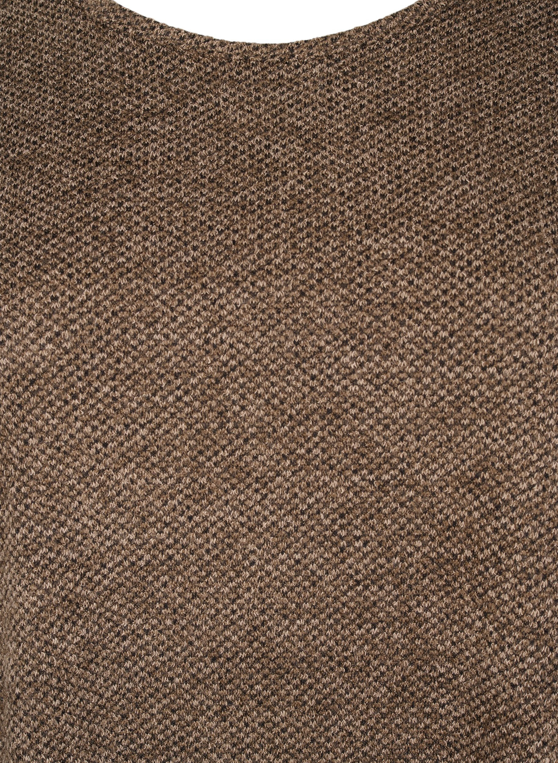 Zizzi Melanzowa bluzka z okraglym dekoltem i dlugimi rekawami, Caribou, Packshot image number 2