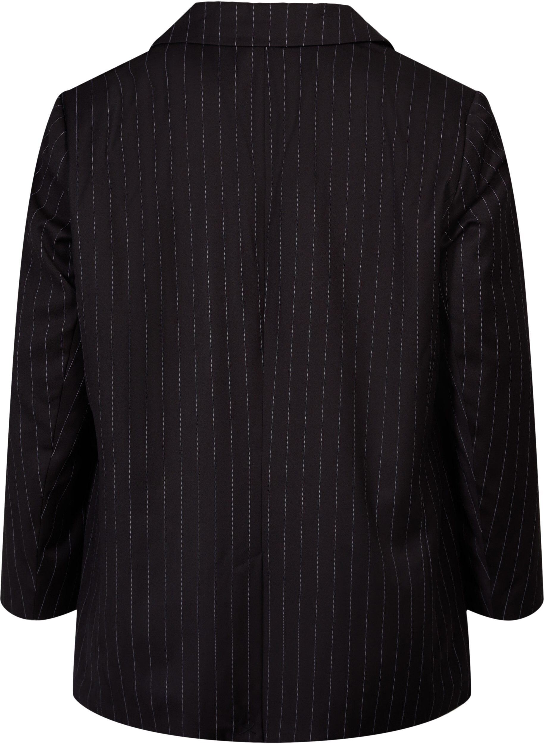 Zizzi Blezer w prazki, Black W. Pinstripe, Packshot image number 1