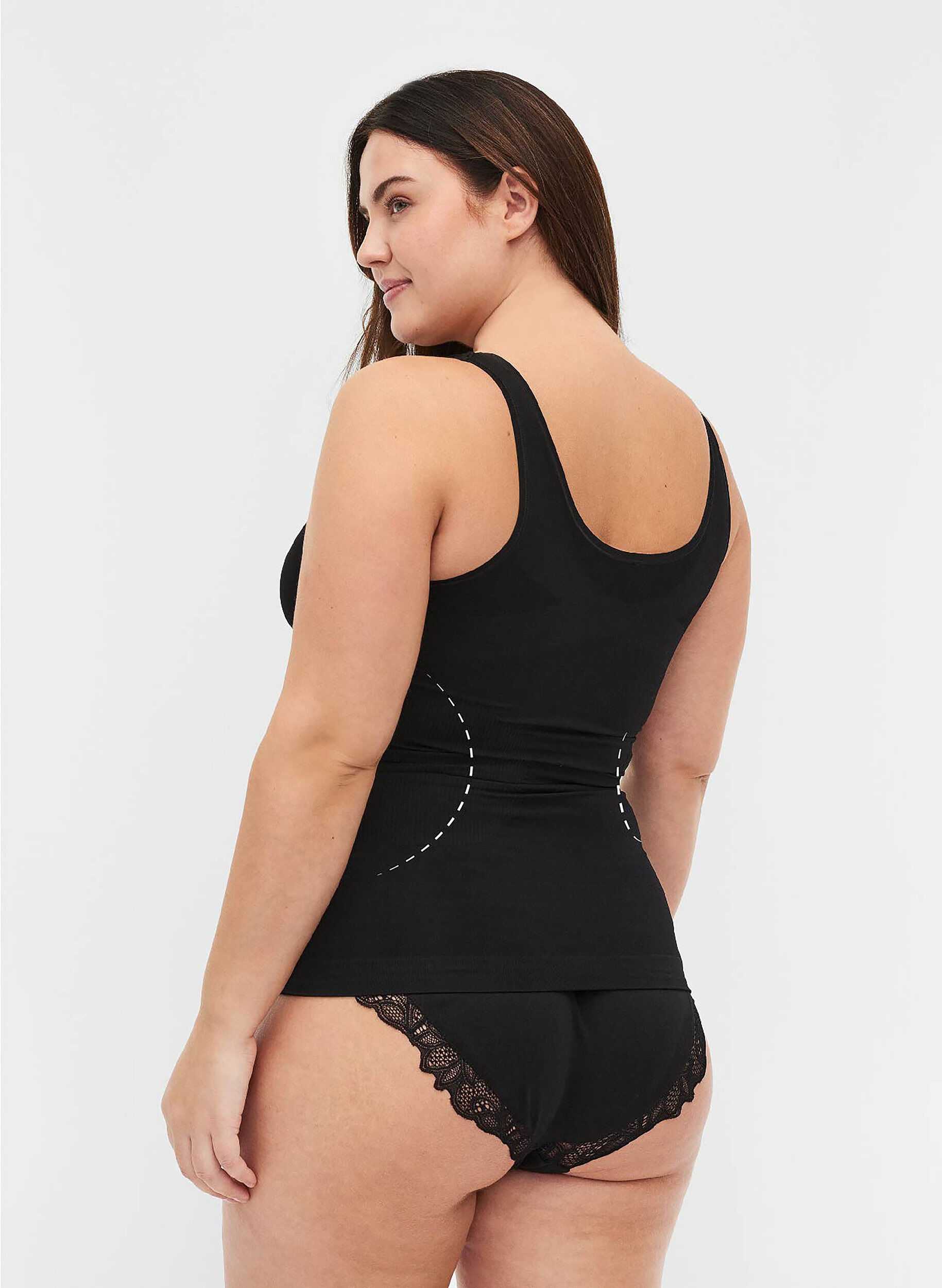ZizziTop modelujacy z szerokimi ramiaczkami, Czarne, Model image number 1