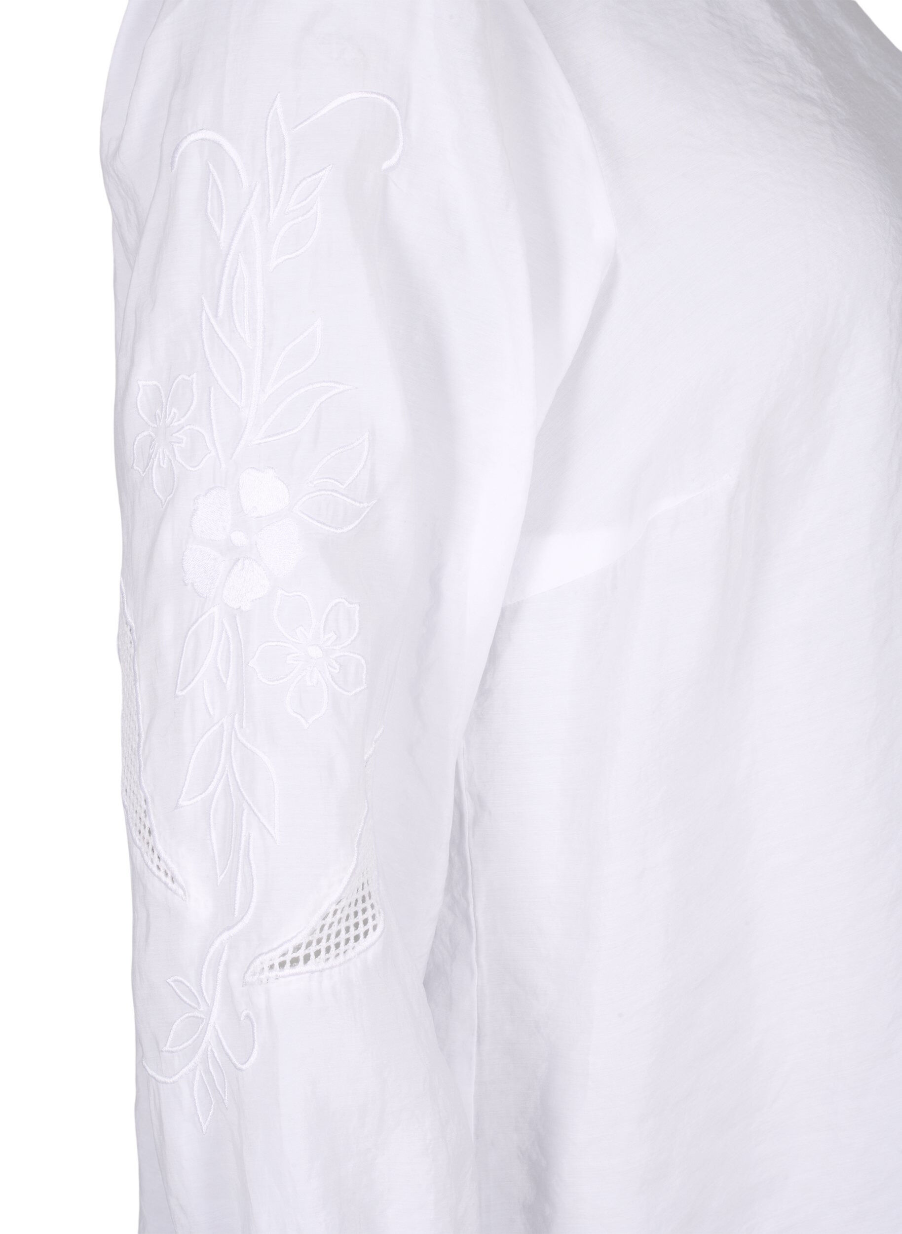 Zizzi Bluzka z modalu TENCEL&trade; z haftowanymi detalami, Bright White, Packshot image number 3