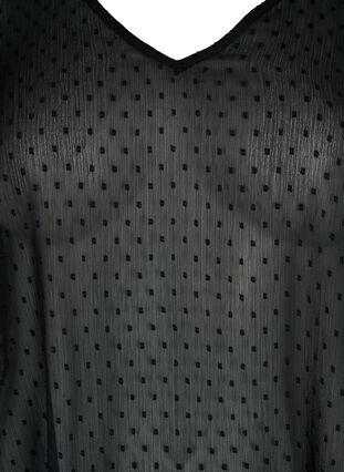 Flash – bluzka z rekawami 3/4 i teksturowanym wzorem, Black, Packshot image number 2