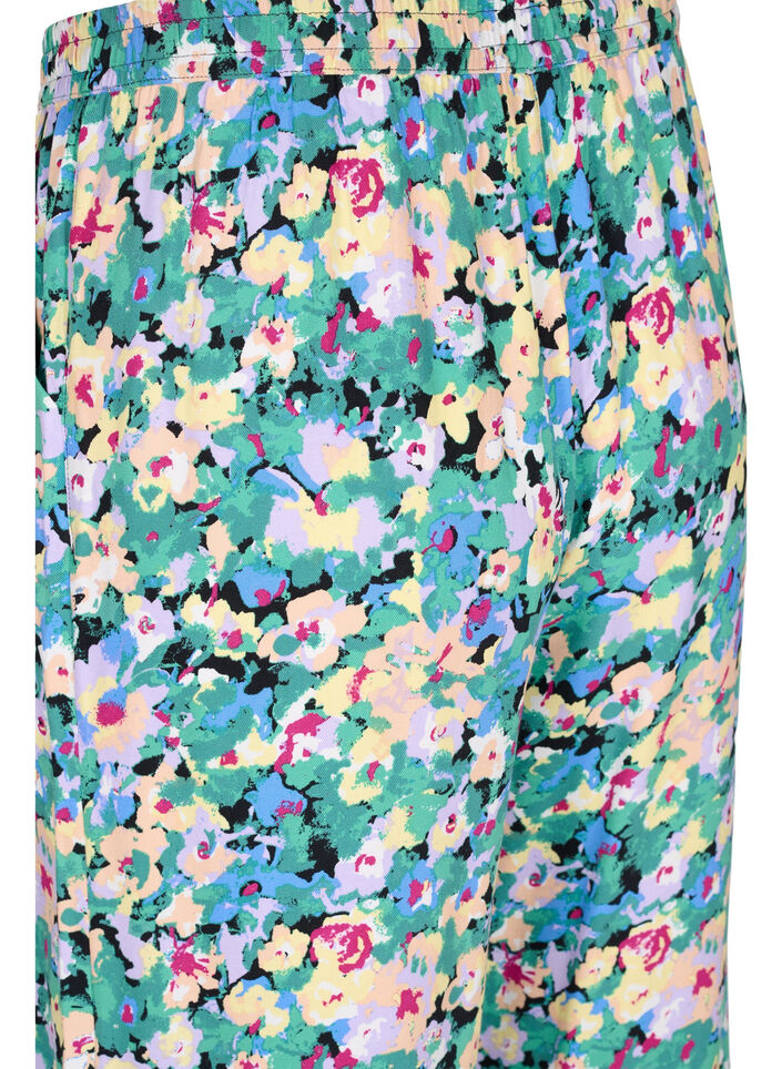 Loose printed viscose trousers, Multi AOP, Packshot image number 3