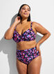 Wzorzyste doly bikini z wysokim stanem, Fioletowy, Model image number 0