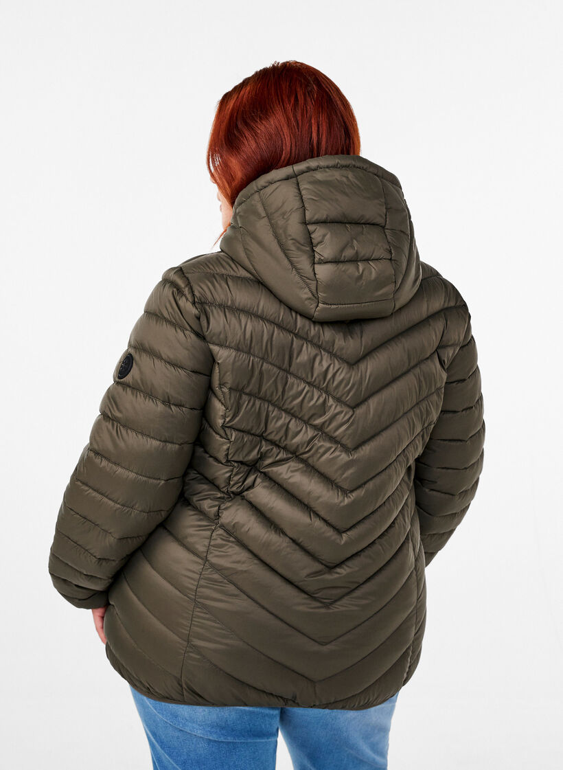 Lekka kurtka z kapturem, Zielony, Model image number 2
