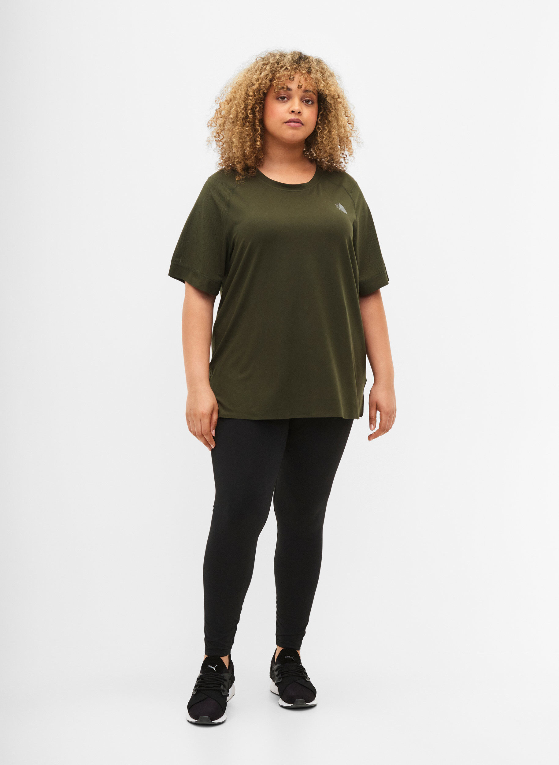 Zizzi Koszulka treningowa z kr&oacute;tkim rekawem i okraglym dekoltem, Forest Night, Model image number 2