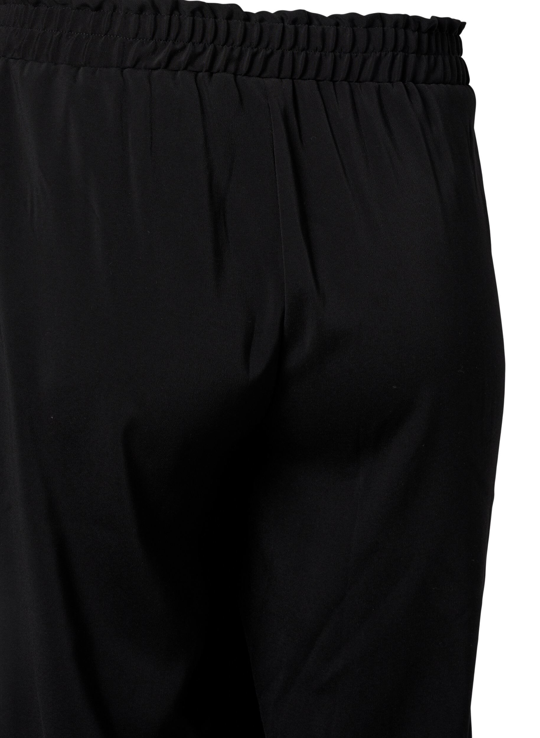 Zizzi Flared trousers with pockets, Black, Packshot image number 3