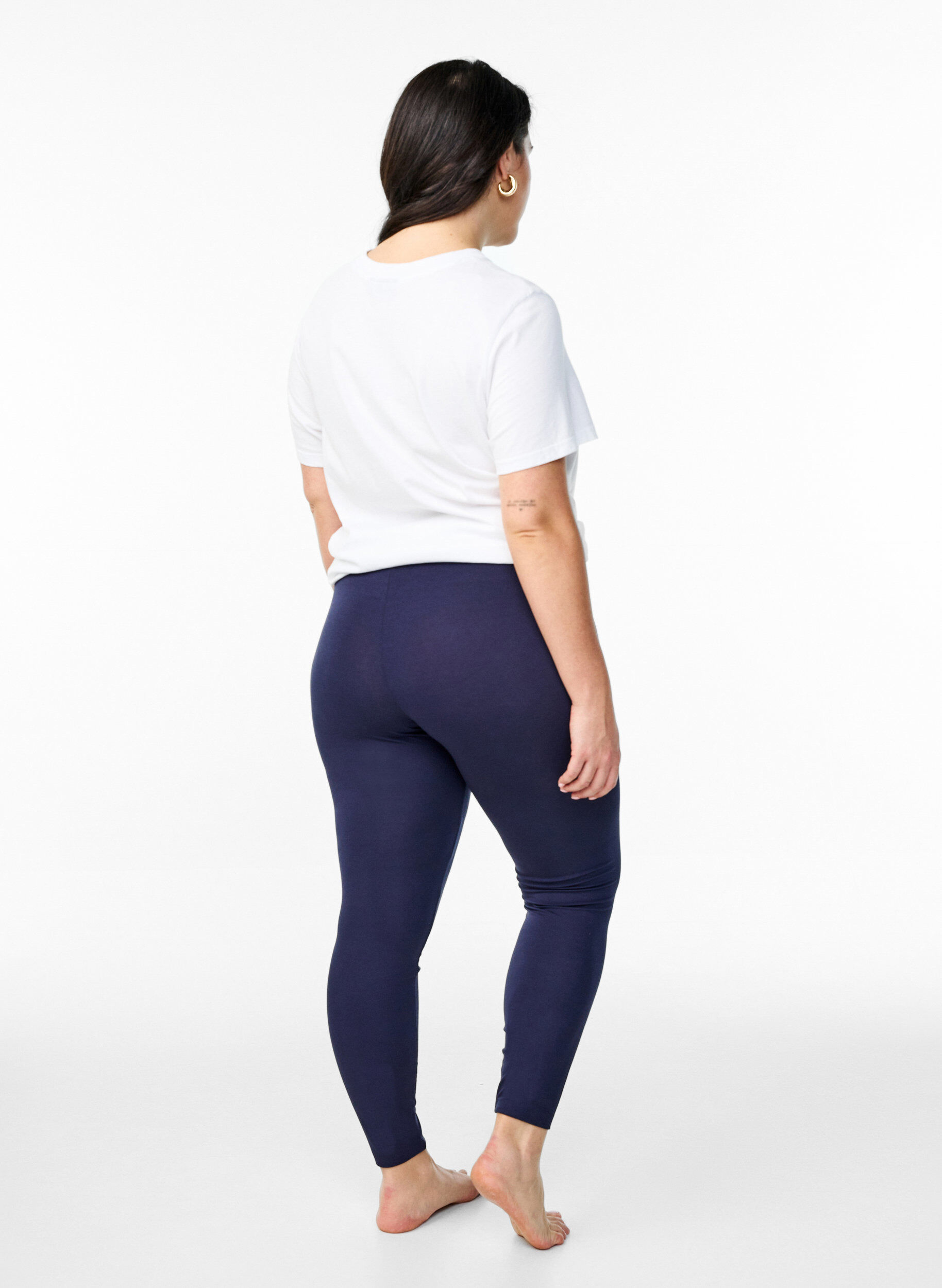 Zizzi Legginsy Basic o przedluzonej dlugosci, Niebieskie, Model image number 2