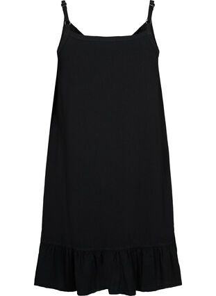 Bawelniana sukienka na ramiaczkach z krojem w ksztalcie litery A, Black, Packshot image number 1