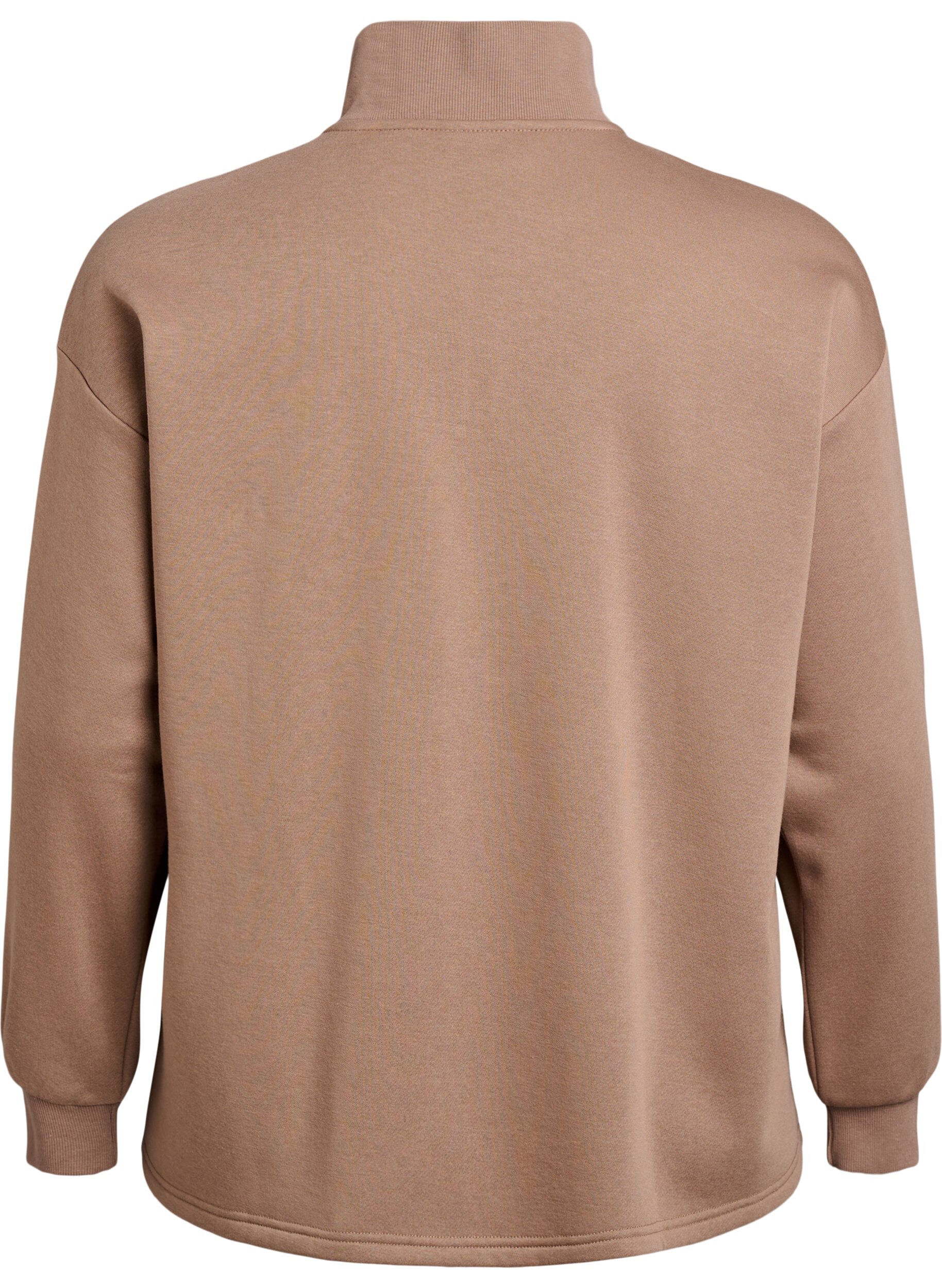 Zizzi Bluza z&nbsp;wysokim kolnierzykiem i nadrukowanym kolazem, Brązowy, Packshot image number 1