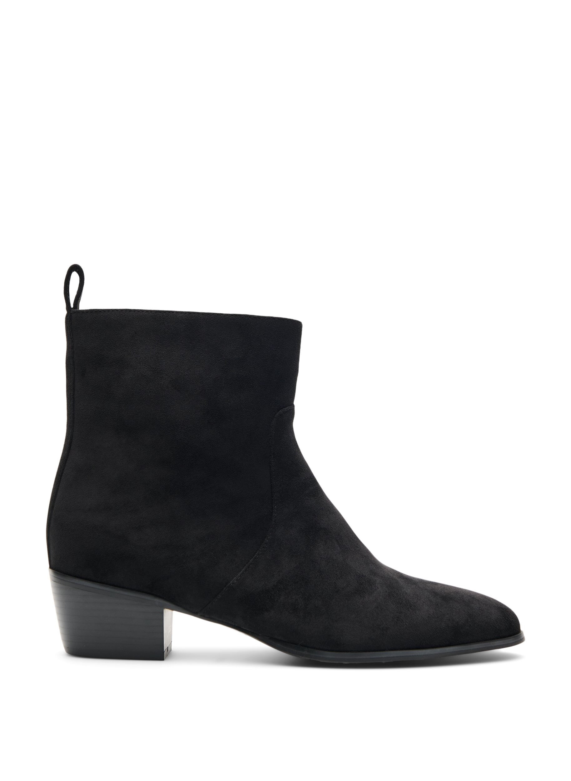 ZizziDlugie buty w stylu zamszowym z odpinanym cholewem, Czarne, Packshot image number 4