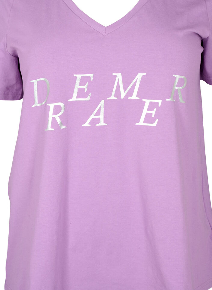 Bawelniana koszulka nocna z nadrukiem tekstowym, L.Crystal w.Dreamer, Packshot image number 2