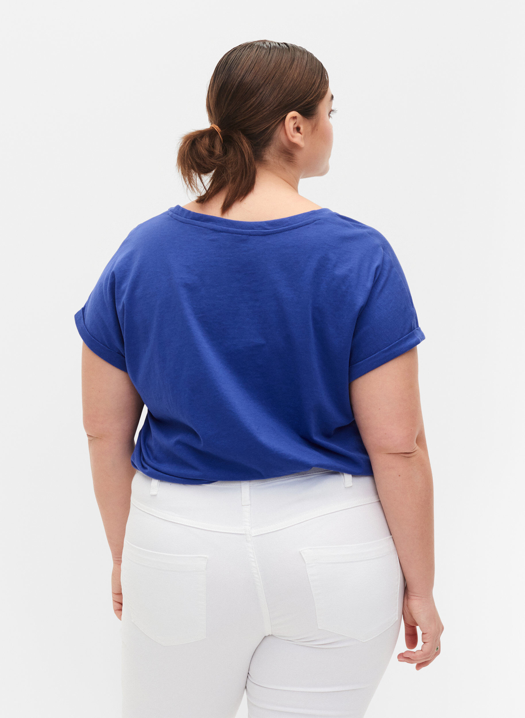 ZizziKoszulka z kr&oacute;tkimi rekawami wykonana z mieszanki bawelny, Niebieskie, Model image number 2