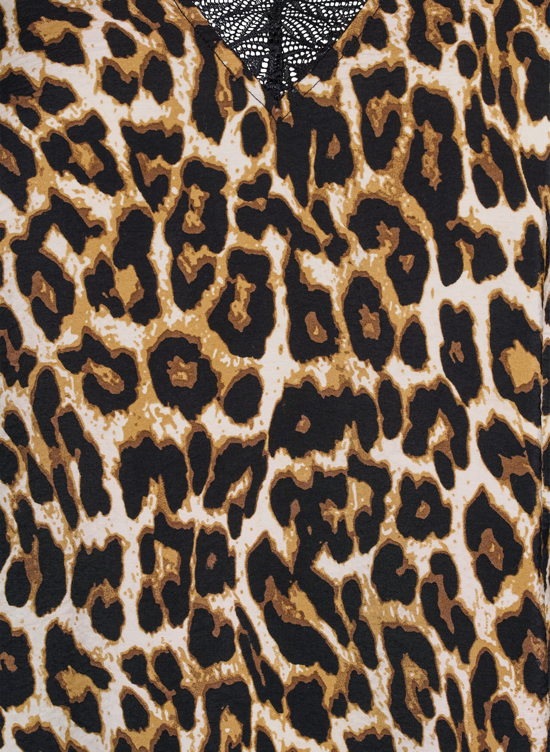 Zizzi Bluzka z wiskozy z kr&oacute;tkim rekawem i koronkowym wykonczeniem, Brązowy, Packshot image number 2