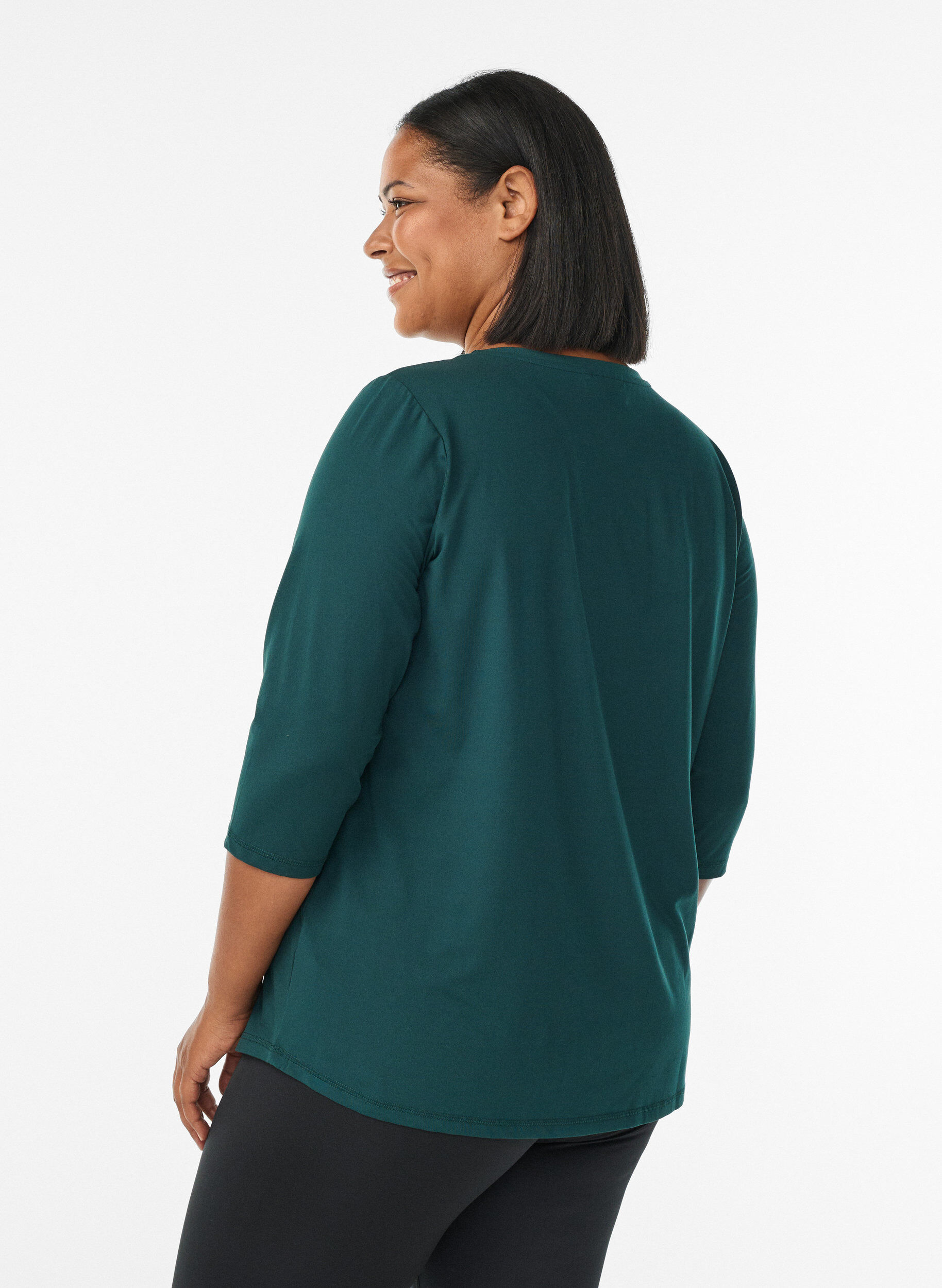 Zizzi Bluzka treningowa z rekawami 3/4, Zielony, Model image number 2