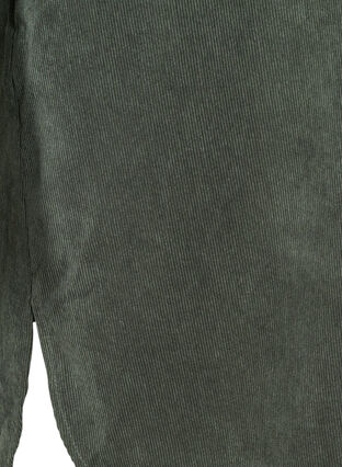 Aksamitna sukienka z 3/4-length rekawami i guzikami, Deep Forest, Packshot image number 3