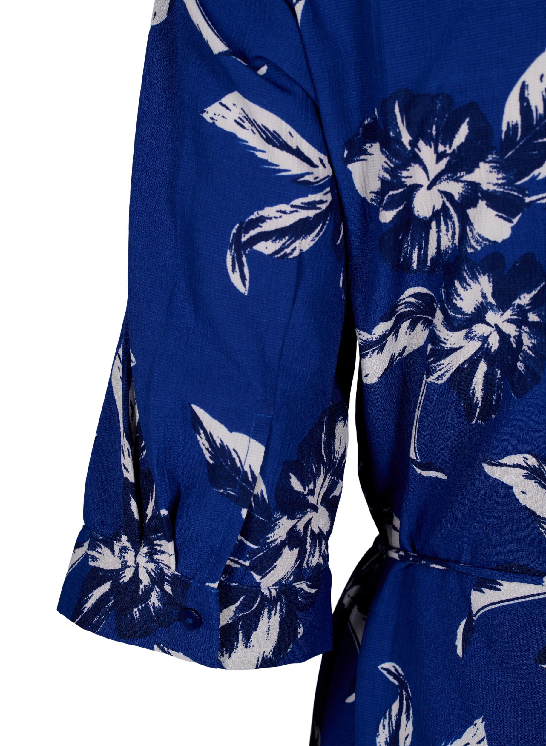 Zizzi Flash - Koszulowa sukienka z kwiatowym nadrukiem, Navy Blazer Flower, Packshot image number 3