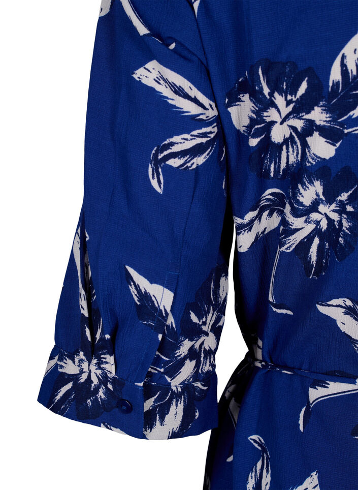 Flash - Koszulowa sukienka z kwiatowym nadrukiem, Navy Blazer Flower, Packshot image number 3