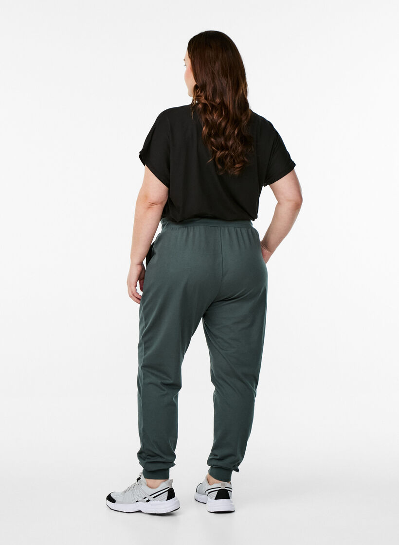 Luzne spodnie dresowe z kieszeniami, Zielony, Model image number 1