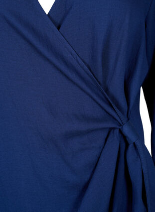 Kopertowa sukienka z wiskozy z dlugimi rekawami, Medieval Blue, Packshot image number 2