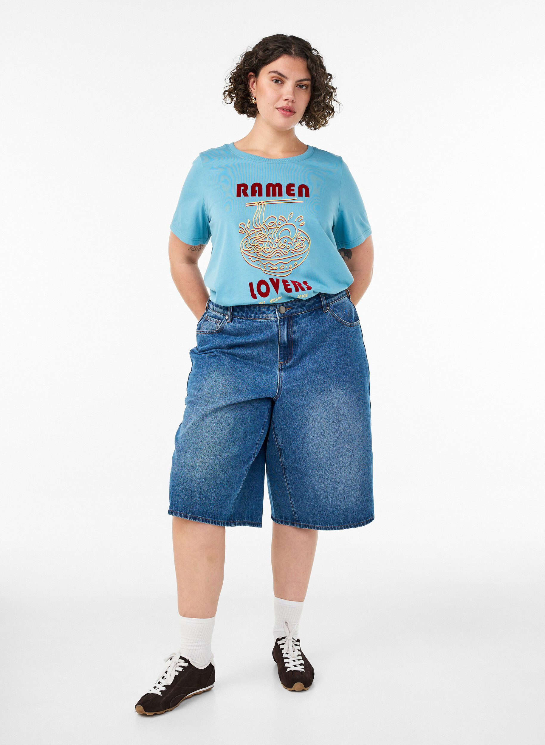 ZizziBawelniana koszulka z nadrukiem, Niebieskie, Model image number 1