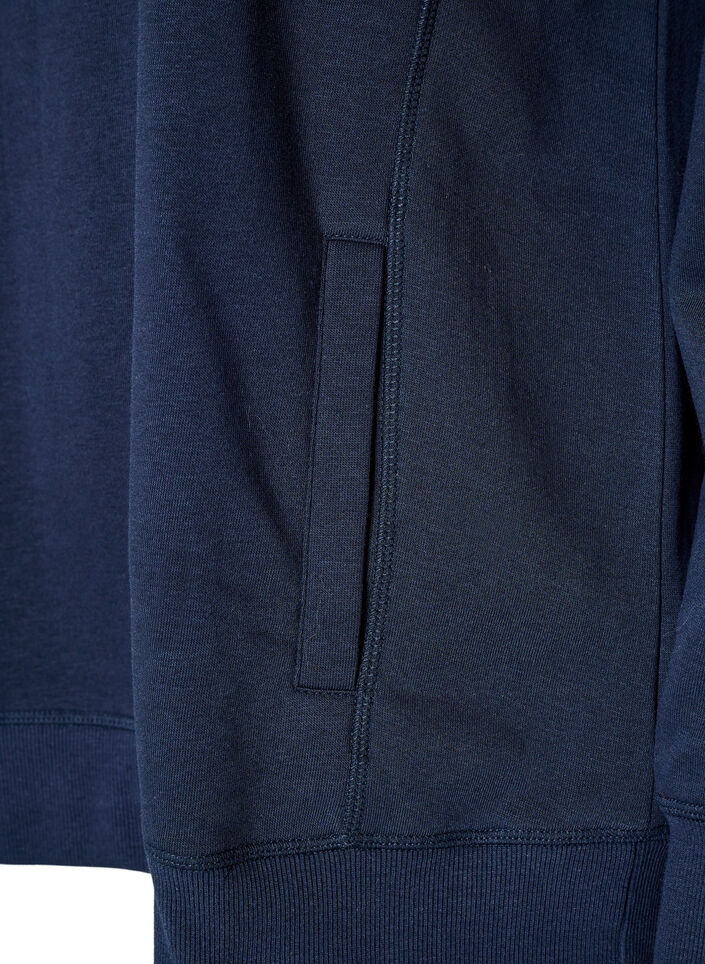 Bluza z wysokim kolnierzem i kieszeniami, Niebieskie, Packshot image number 3