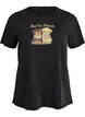 T-shirt z nadrukiem psa i wyblaklym wygladem, Ciemnoszary, Packshot image number 0