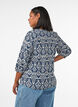 Bluzka z wiskozy w krate z 3/4-sleeves, Niebieskie, Model image number 2