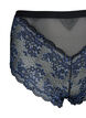 Koronkowe spodnie 3/4 z wysokim stanem, Black w. blue lace, Packshot image number 2