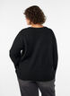 Luzny sweter z okraglym dekoltem, Czarne, Model image number 2