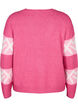 Dzianinowy sweter w paski z graficznym wzorem, Raspberry Rose Comb, Packshot image number 1