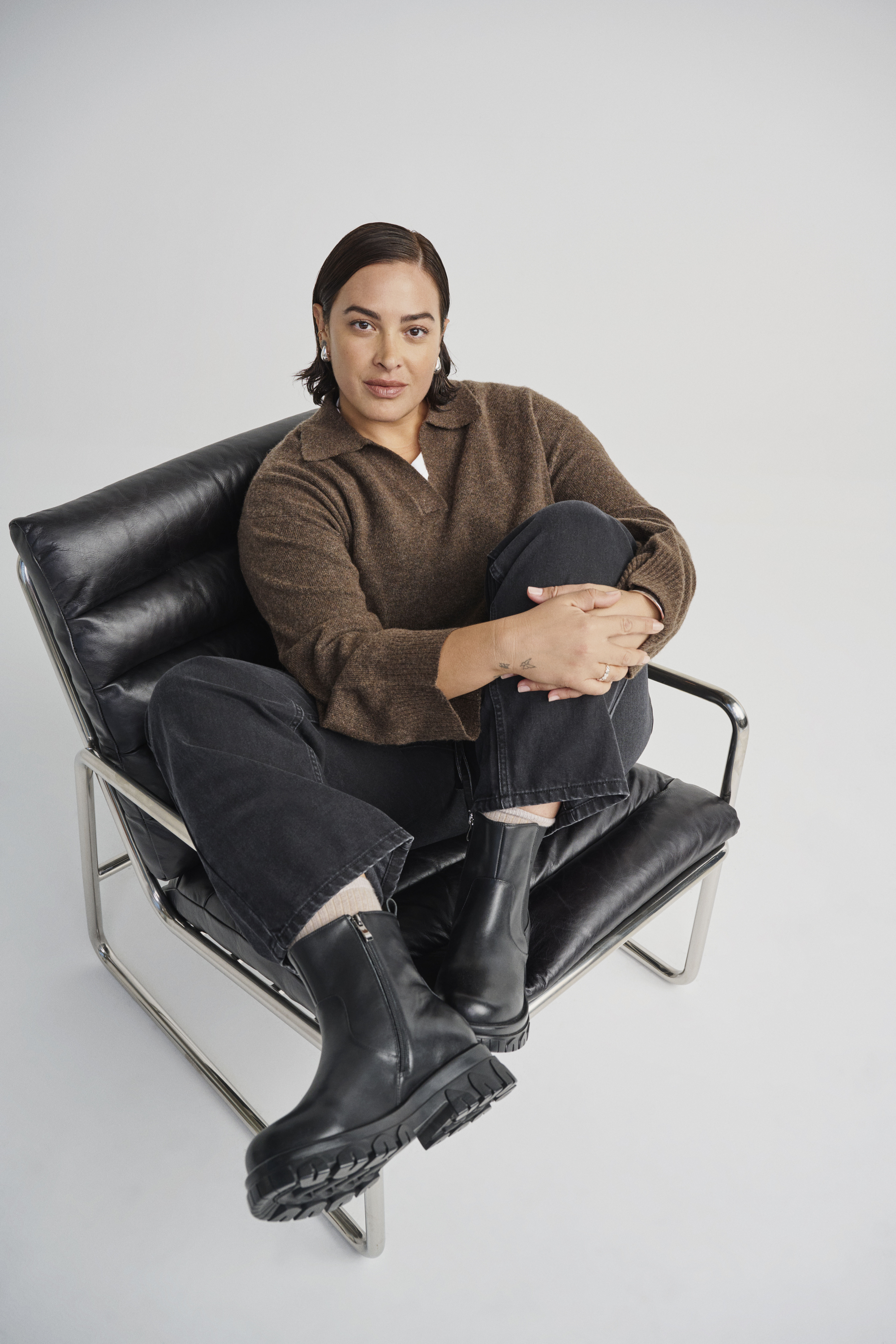 Zizzi Sk&oacute;rzane buty z zamkiem błyskawicznym, , Model