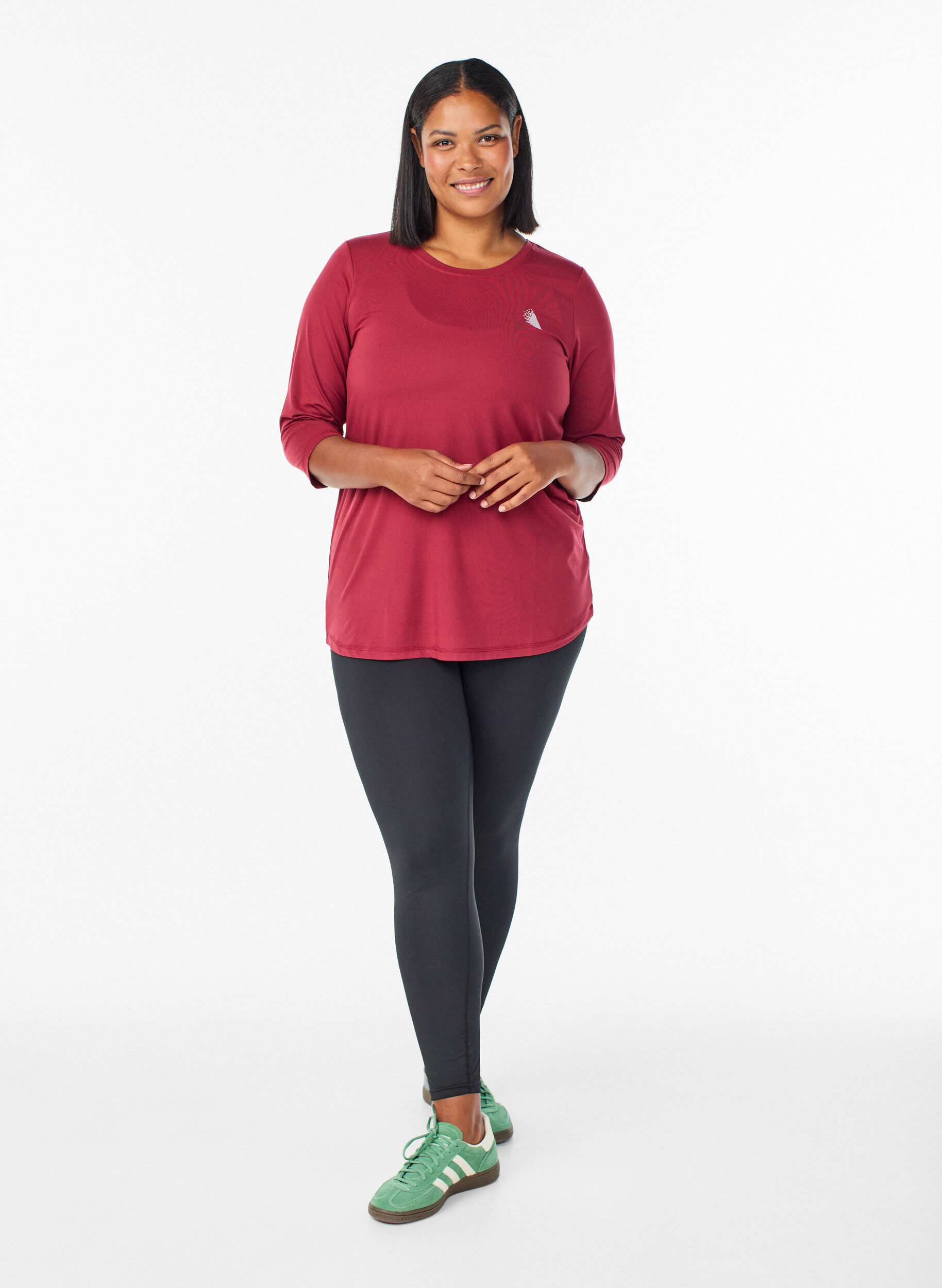 Zizzi Bluzka treningowa z rekawami 3/4, Czerwony, Model image number 1