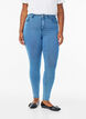 Jeansy super slim z wysokim stanem Amy, Niebieskie, Model image number 2