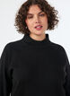 Bluzka dzianinowa z mieszanki wiskozy z golfem, Czarne, Model image number 3