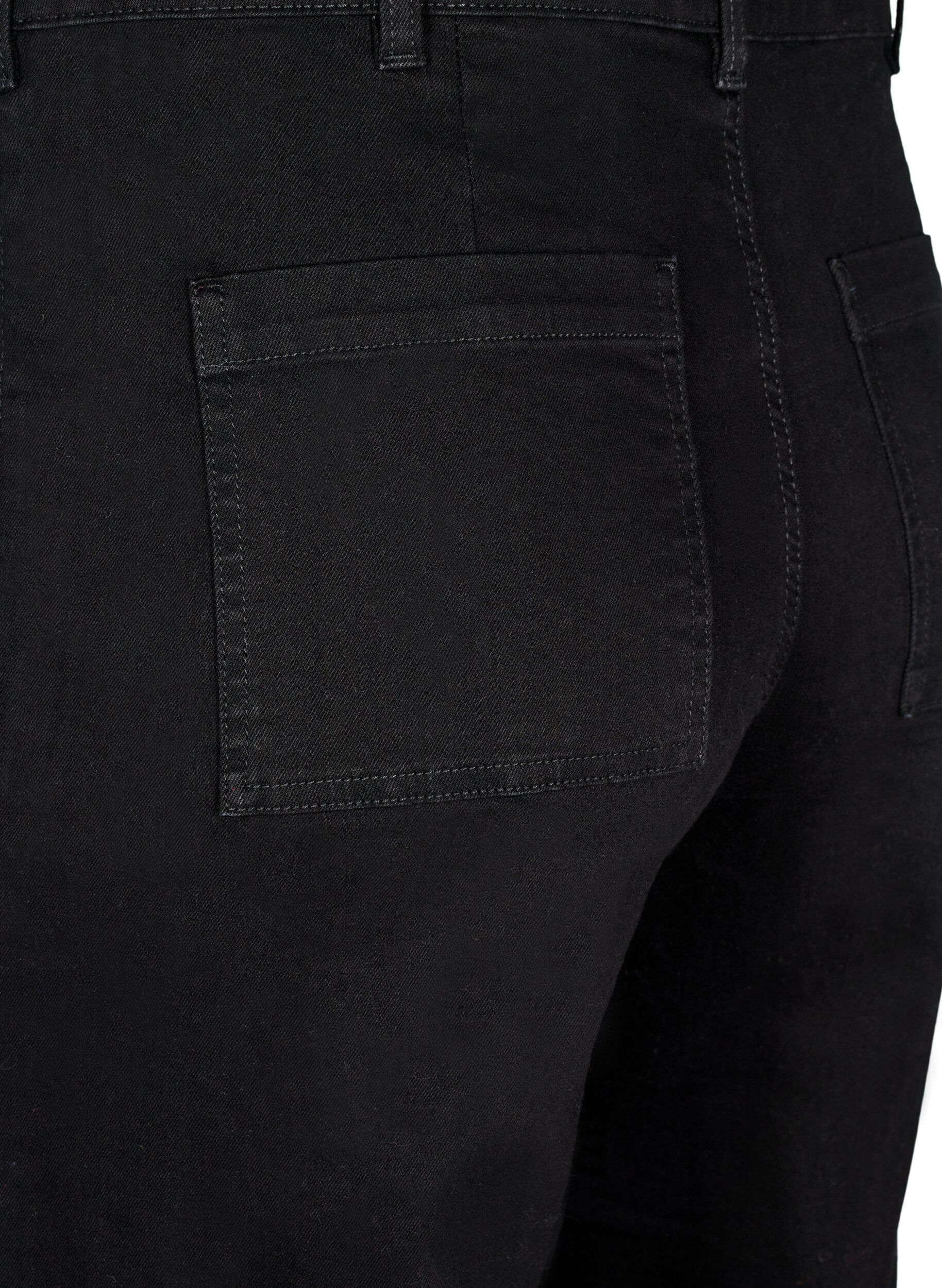 Zizzi Jeansy z wysokim stanem i szerokimi nogawkami, Czarne, Packshot image number 3