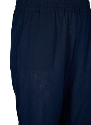 Gladkie bawelniane spodnie z lnem, Navy Blazer, Packshot image number 2