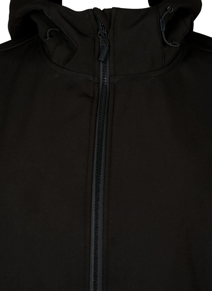 Krótka kurtka softshell z kieszeniami, Black, Packshot image number 2