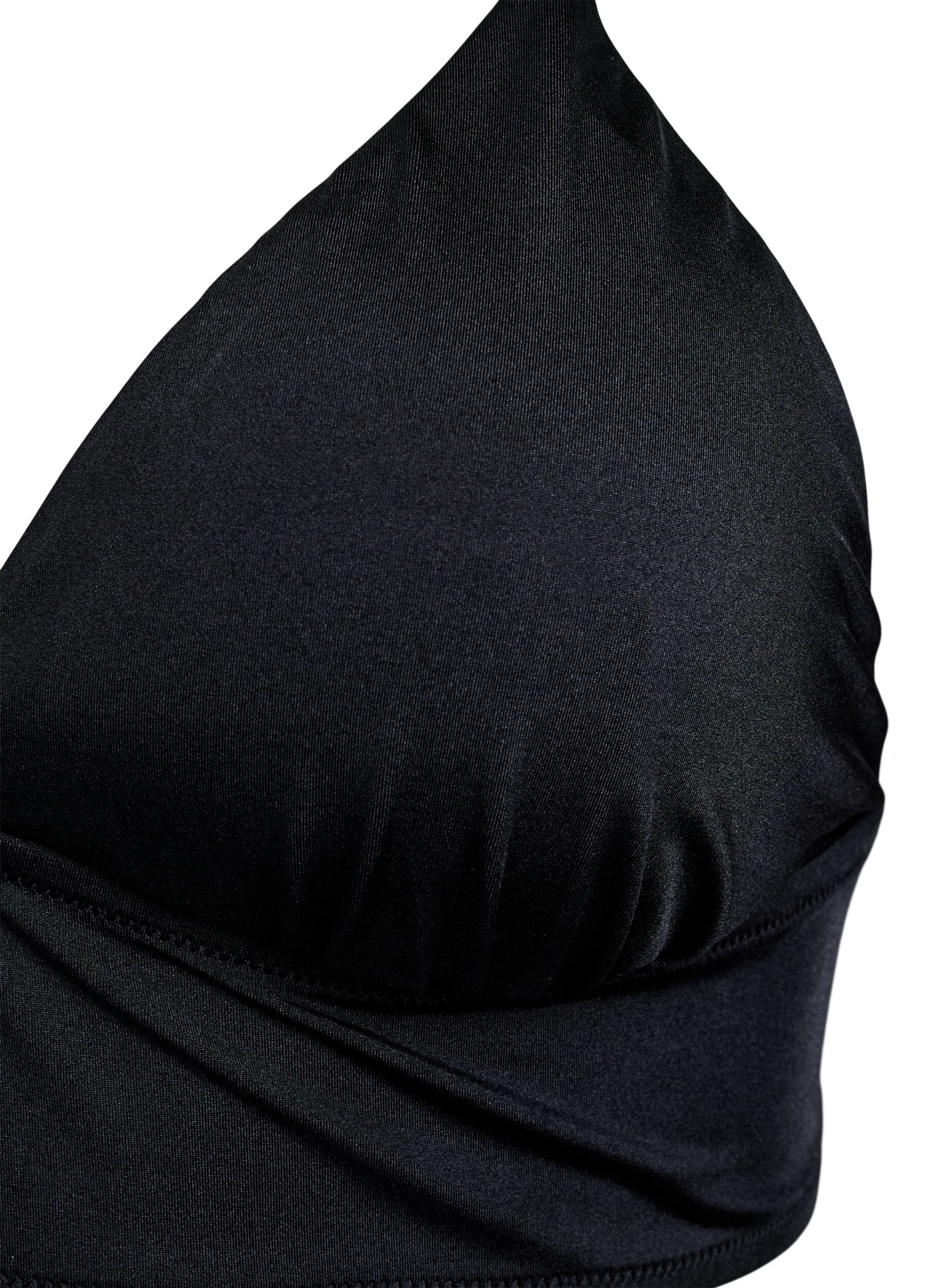 Zizzi G&oacute;ra od bikini z wyjmowanymi wkladkami i wiazaniem z tylu, Czarne, Packshot image number 2