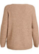 Dzianinowa bluzka z dekoltem w szpic i raglanowymi rekawami, Brązowy, Packshot image number 1