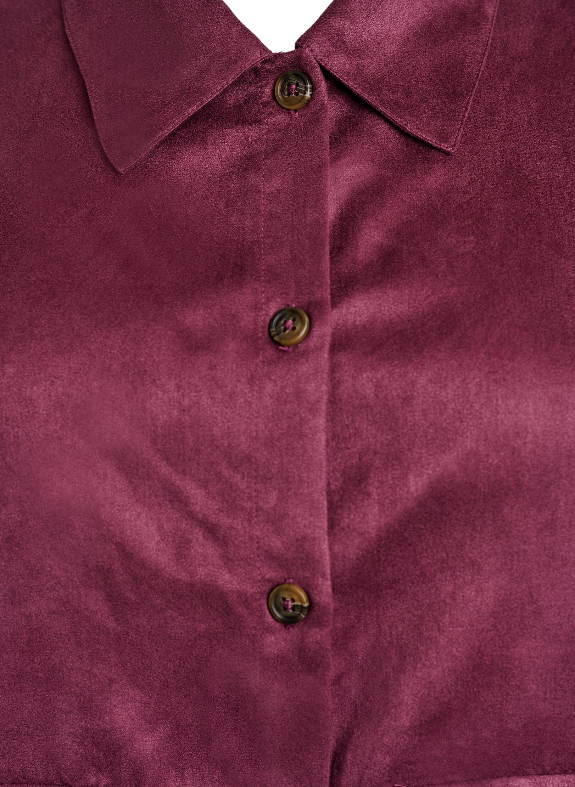 Zizzi Kr&oacute;tka kurtka ze sztucznego zamszu z kieszeniami, Czerwony, Packshot image number 2