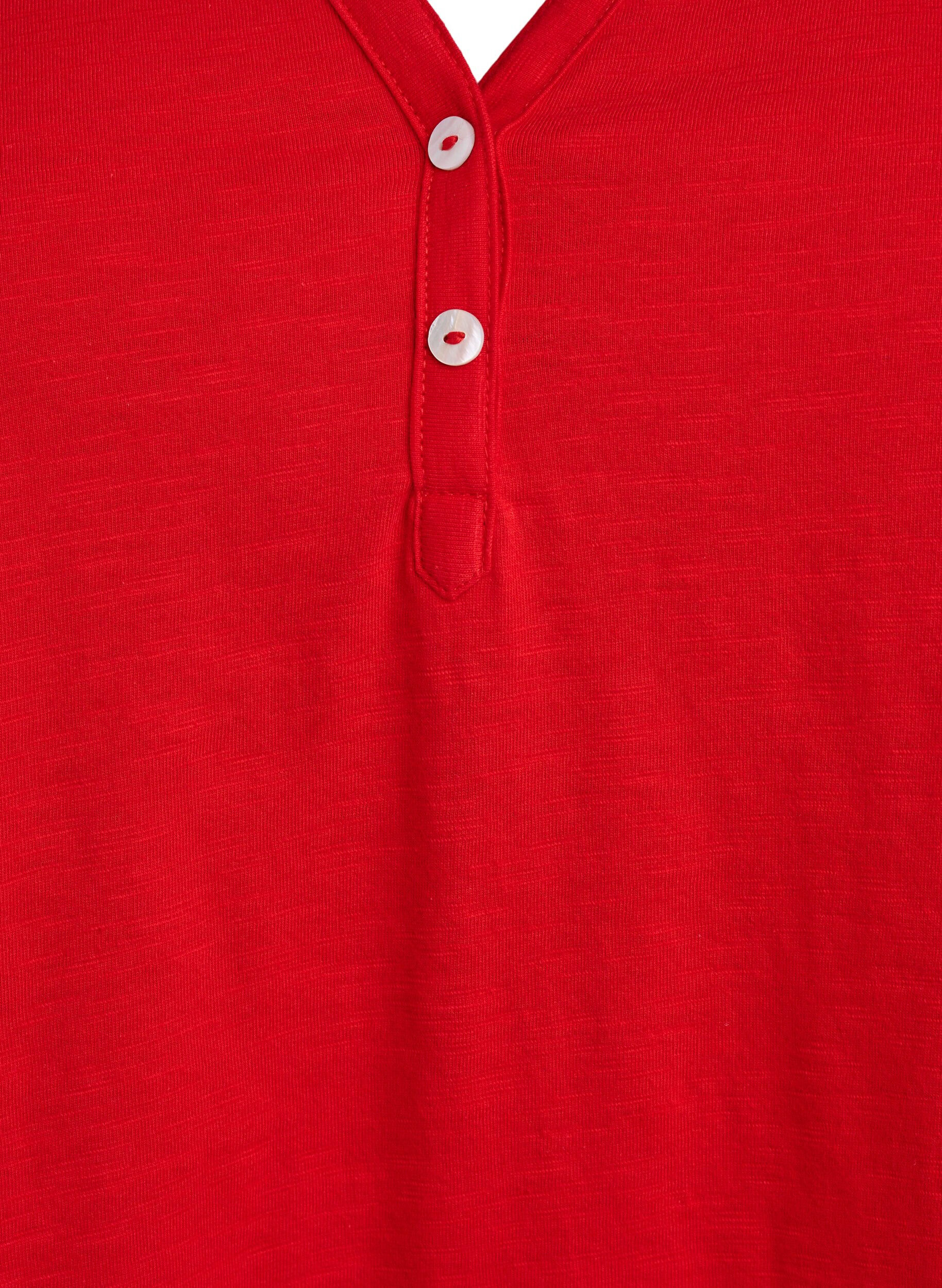 ZizziT-shirt z guzikami, Czerwony, Packshot image number 2