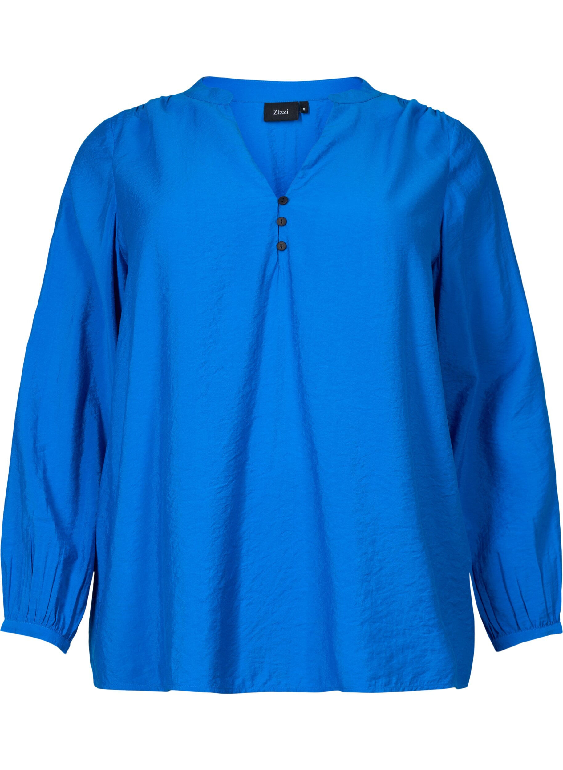 Zizzi Long-sleeved top in viscose blend, Skydiver, Packshot image number 0