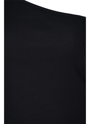 Bawelniany top na jedno ramie, Black, Packshot image number 2