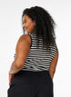 Tank top w paski o prazkowanej strukturze, Czarne, Model image number 2
