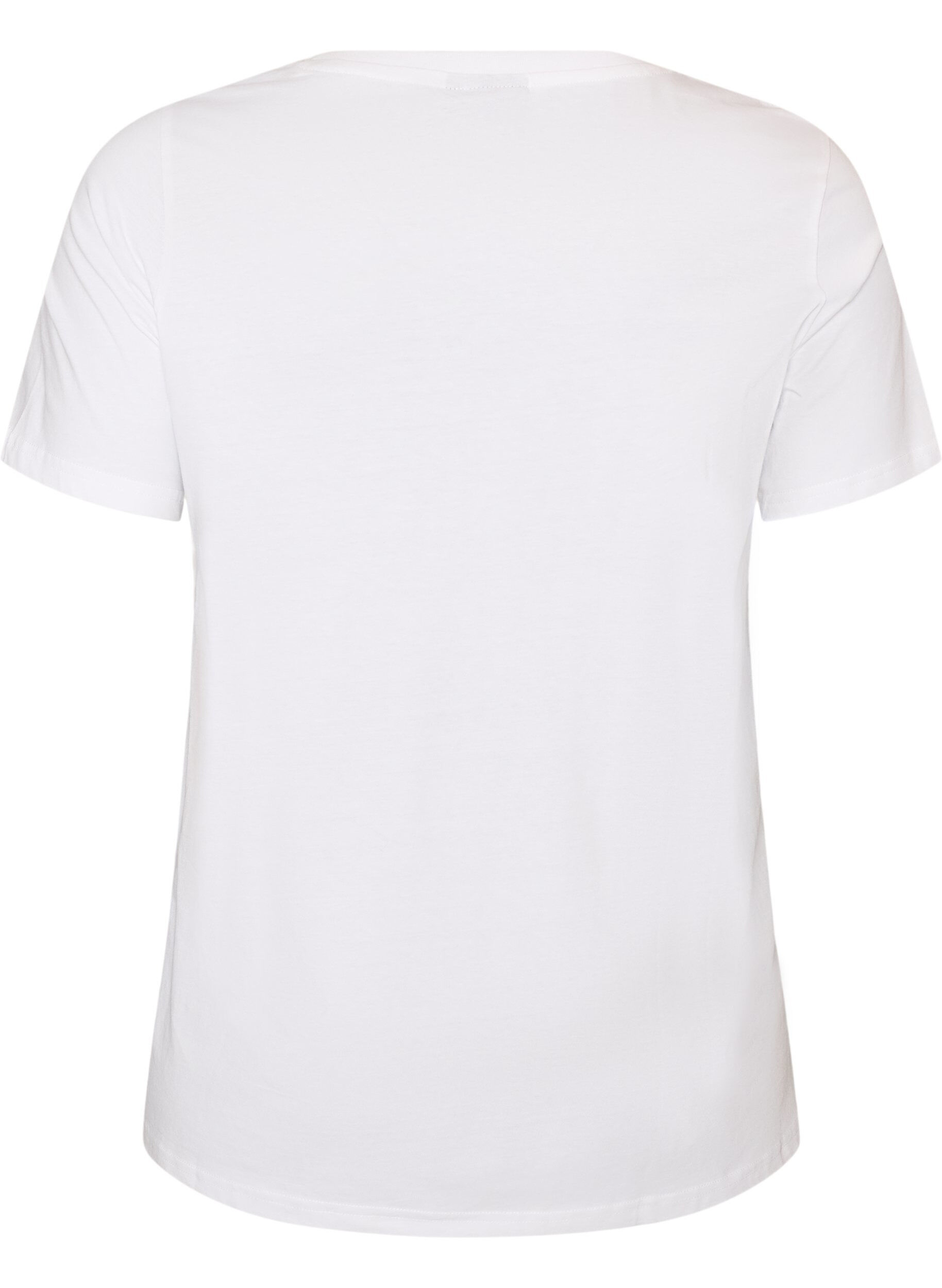 ZizziT-shirt z bawelny organicznej z ozdobnym motywem, Biały, Packshot image number 1